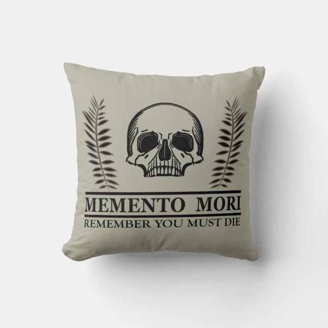 Seize the Day Memento Mori skull Cushion (Front)