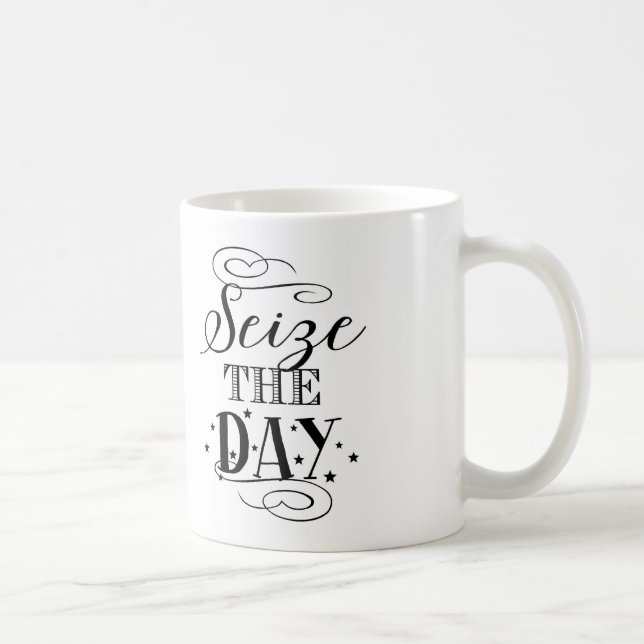 Seize The Day - Typography Coffee Mug (Right)