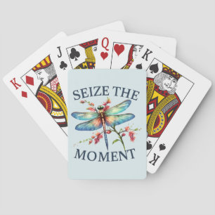 Seize The Moment - Artistic Dragonfly Playing Cards