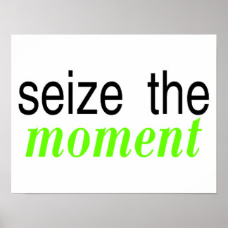 Seize The Moment Green Poster