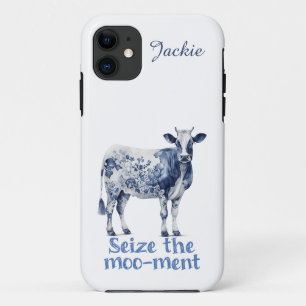 "Seize the Moo-ment" Custom Case-Mate iPhone Case