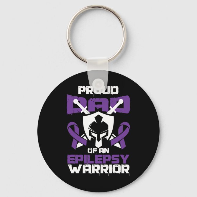 Seizure Disorder Awareness Proud Dad Of Epilepsy W Key Ring (Front)
