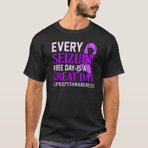 Seizure Free Day Epilepsy Awareness Purple Ribbon  T-Shirt