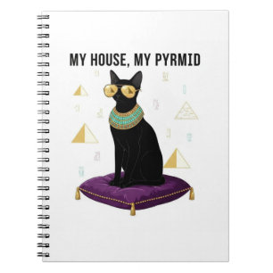 Sekhment Egyptian Cat Bastet Goddess Pyramid Notebook