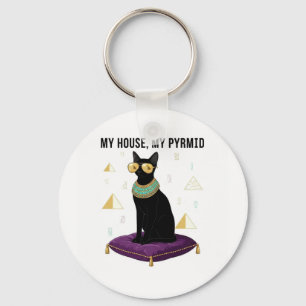 Sekhment Egyptian Cat Bastet - My House My Pyramid Key Ring