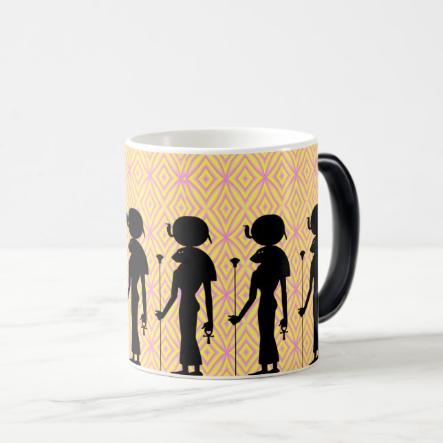 Sekhmet: Egyptian Goddess Silhouette & Symbol  Magic Mug (Front Right)