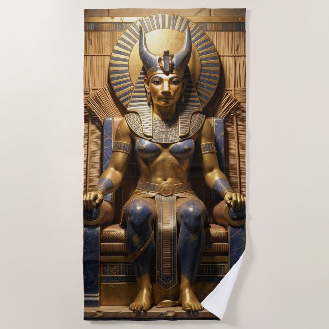 Sekhmet – Lion-Headed War Goddess Beach Towel (Front)