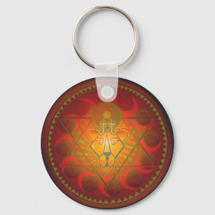sekhmet solar hexagram key ring