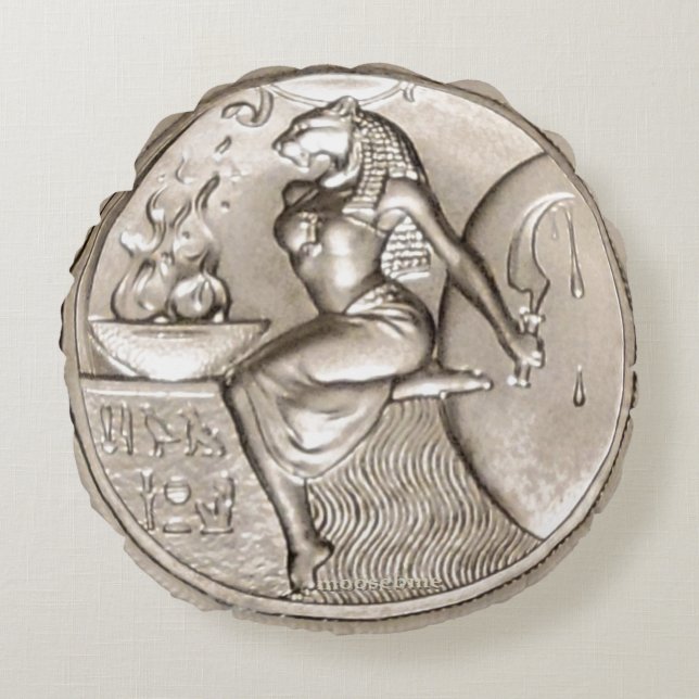 Sekhmet Two Ounce Solid .999 Silver  Round Cushion (Front)