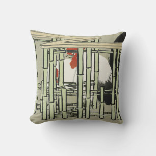 Sekka Roosters from Momoyogusa Japanese Art Cushion
