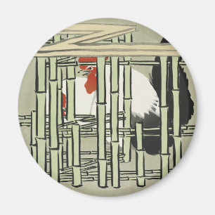 Sekka Roosters from Momoyogusa Japanese Art Magnet