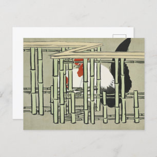 Sekka Roosters from Momoyogusa Japanese Art Postcard