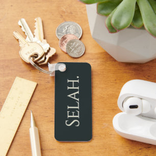 Selah Hebrew Word Custom Name  Key Ring