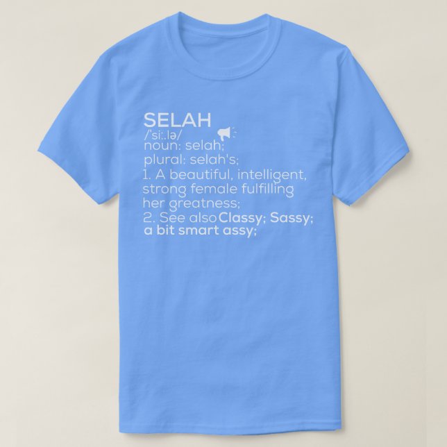 Selah Name Selah Definition Selah Female Name Sela T-Shirt (Design Front)