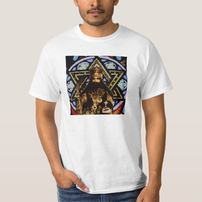 Selassie Star of David Background T-Shirt (Front)