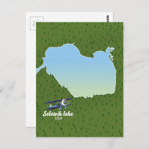 Selawik lake Alaska map Postcard