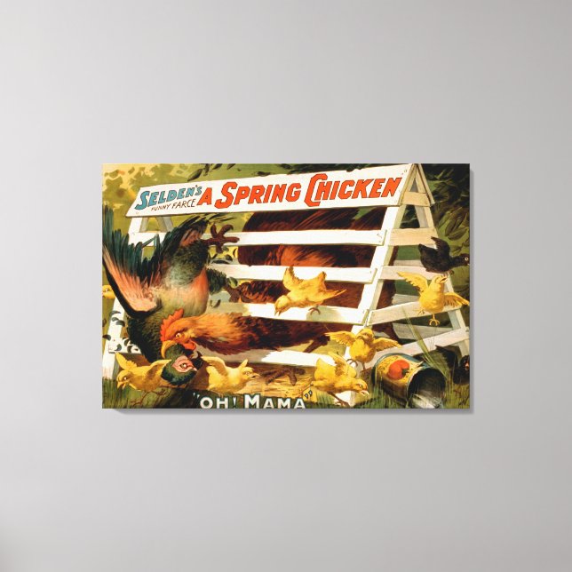 Selden's Funny Farce, A Spring Chicken Play Canvas Print (Front)