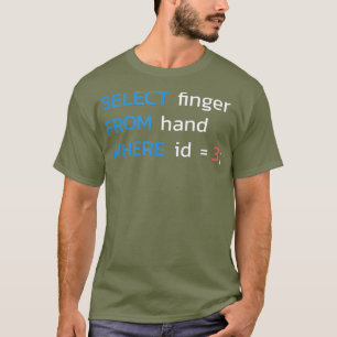 SELECT finger FROM hand WHERE id 3 SQL T-Shirt