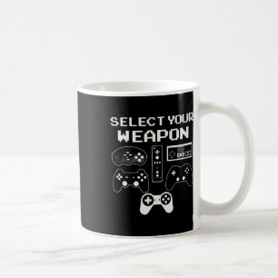 Select Your Weapon Fun Video Game Shirt Controller Coffee Mug