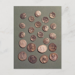 Selection Celtic and Roman coins found Postcard