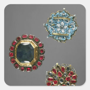 Selection of costume brooches square sticker