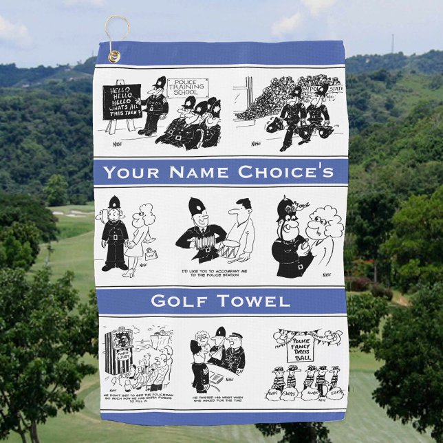Selection of Funny Police Cartoons Golf Towel (Creator Uploaded)