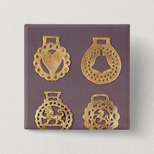 Selection of horse brasses 15 cm square badge
