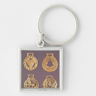 Selection of horse brasses key ring