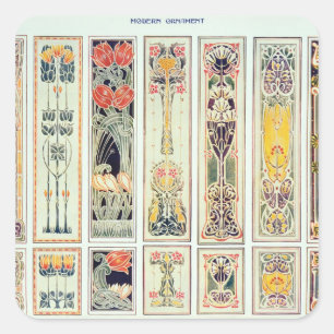Selection of panel designs, plate IX from 'Modern Square Sticker
