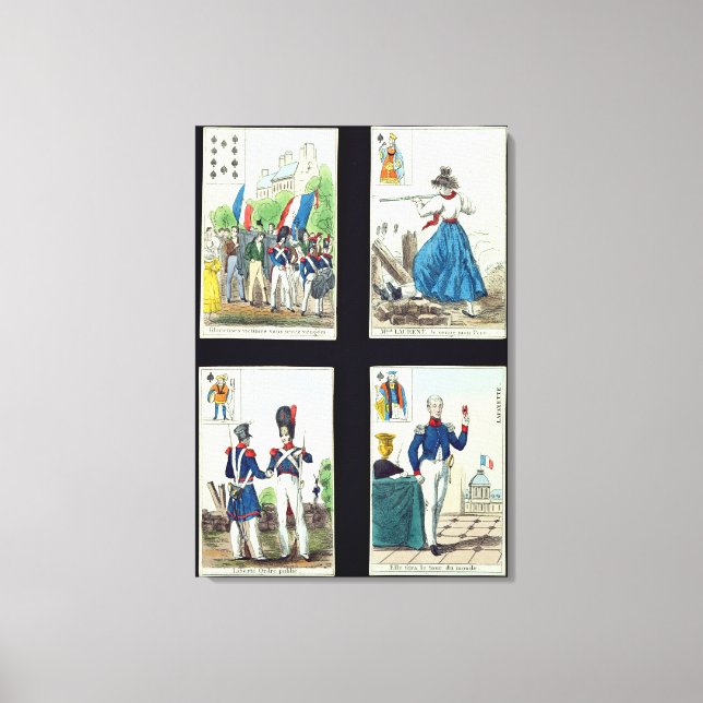 Selection of playing cards relating to canvas print (Front)