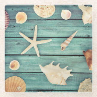 Selection Of Seashells Glass Coaster