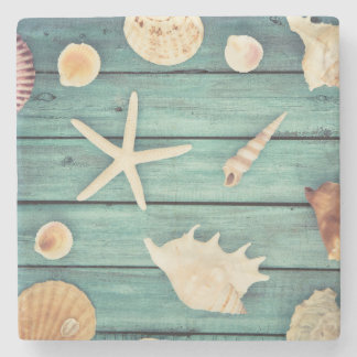 Selection Of Seashells Stone Coaster