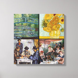 Selection of various impressionist masterpieces canvas print