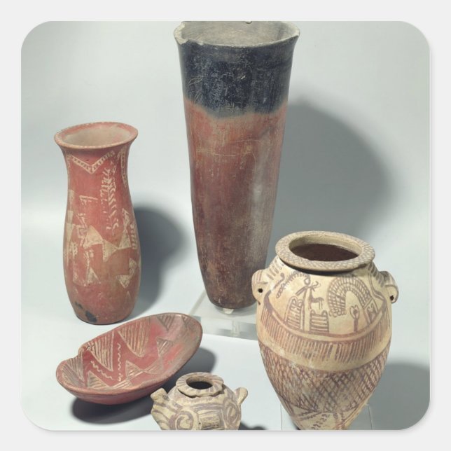 Selection of vases, Naqada I/II Period, 4000-3100 Square Sticker (Front)