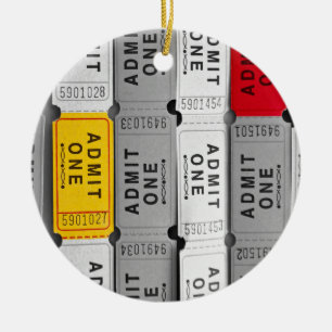 Selective Colour Ticket Ceramic Tree Decoration