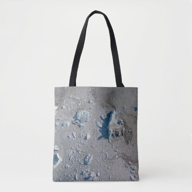 Selective focus of grey stone tote bag (Front)