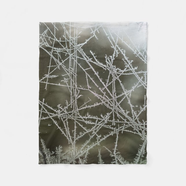 Selective focus of snowflakes fleece blanket (Front)