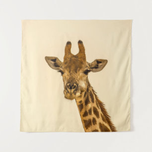 SELECTIVE FOCUS PHOTOGRAPHY OF GIRAFFE TAPESTRY