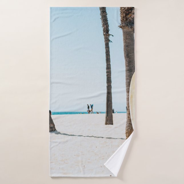 Selective focus photography of white surfboard bath towel (Bath Towel)