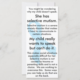 Selective Mutism Do's and Don'ts (female)