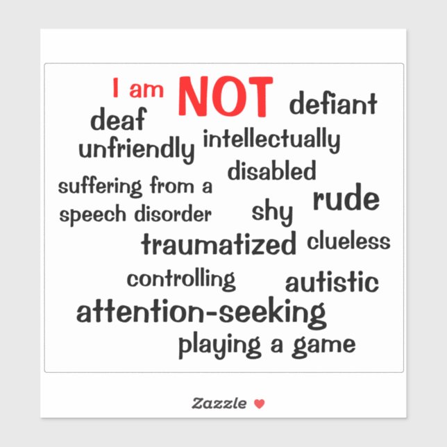 Selective Mutism I am NOT (Sheet)