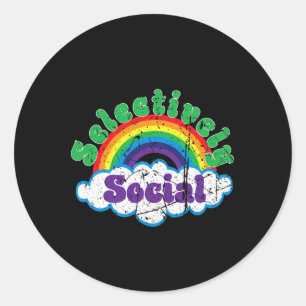Selective Social Mental Health Awareness Women Men Classic Round Sticker