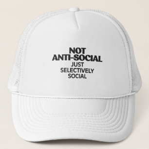 Selectively Social Statement Typography Design Trucker Hat
