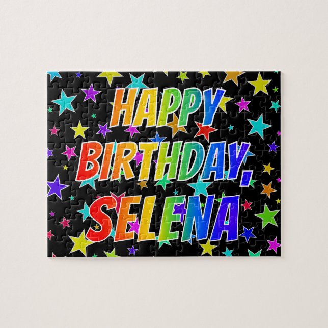 "SELENA" First Name, Fun "HAPPY BIRTHDAY" Jigsaw Puzzle (Horizontal)