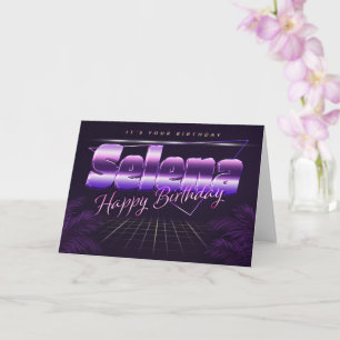 Selena Name Vorname lila retro Karte Geburtstag Card