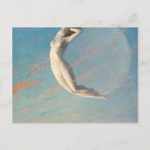 Selene By Albert Aublet 1880 Woman And Moon Postcard