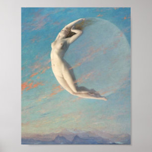 Selene By Albert Aublet 1880 Woman And Moon Poster