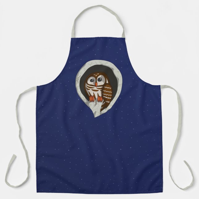 Selene the Owl All-Over Print Apron (Front)