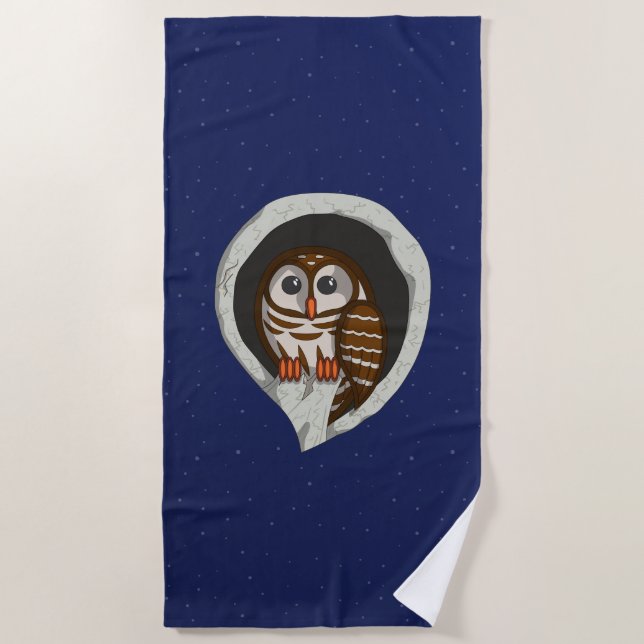Selene the Owl Beach Towel (Front)