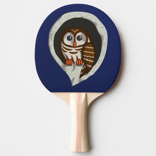 Selene the Owl Ping Pong Paddle (Front)